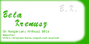 bela krenusz business card