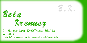 bela krenusz business card